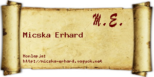 Micska Erhard névjegykártya